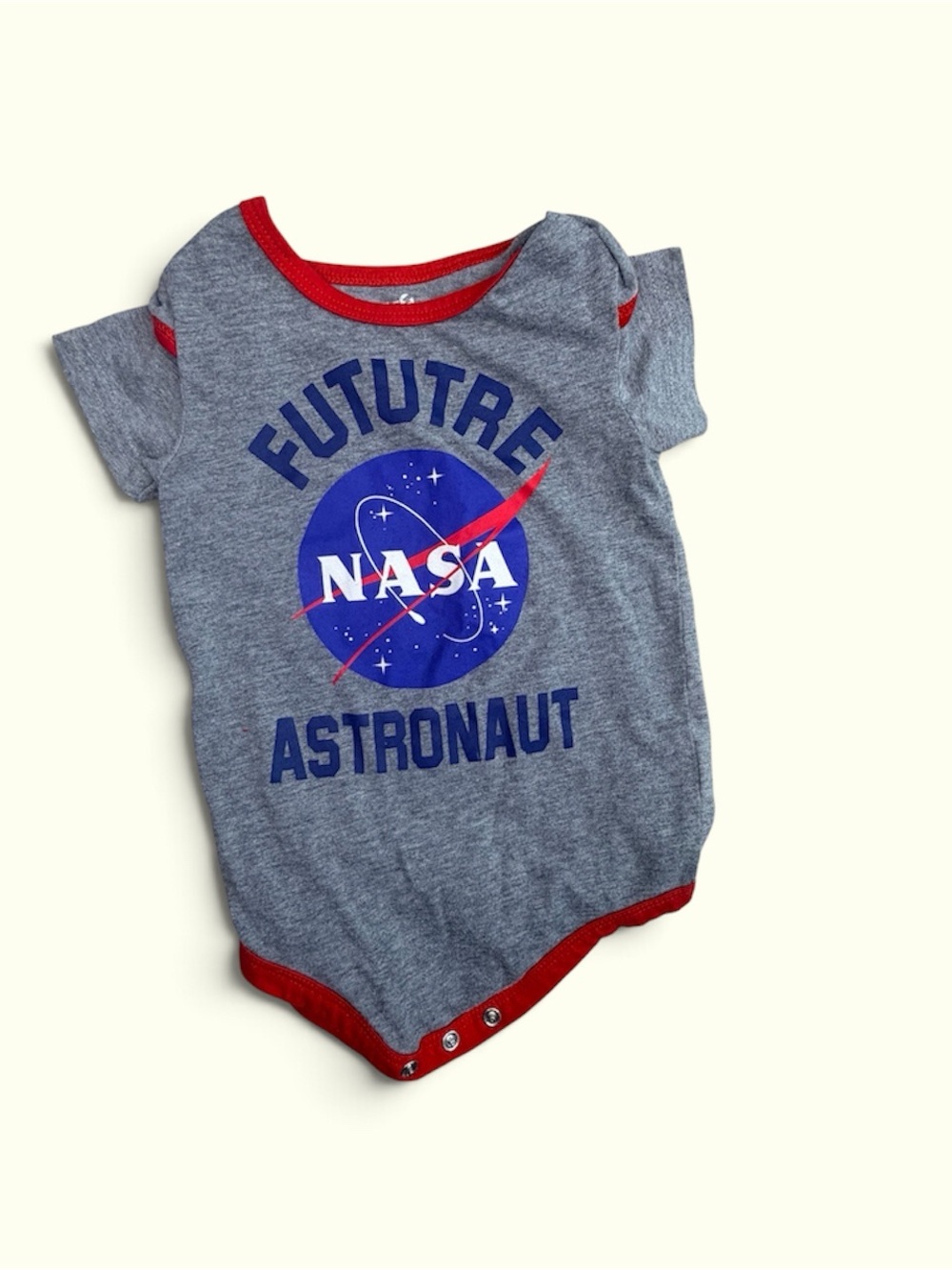 Nasa Grey and Red 'Future Astronaut' Baby Bodysuit (18M)